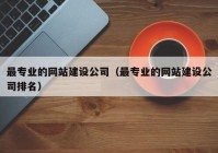 最专业的网站建设公司（最专业的网站建设公司排名）