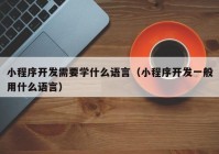 小程序开发需要学什么语言（小程序开发一般用什么语言）