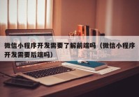 微信小程序开发需要了解前端吗（微信小程序开发需要后端吗）