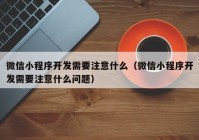 微信小程序开发需要注意什么（微信小程序开发需要注意什么问题）