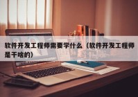 软件开发工程师需要学什么（软件开发工程师是干啥的）