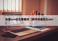 快速seo优化哪里好（如何快速优化seo）